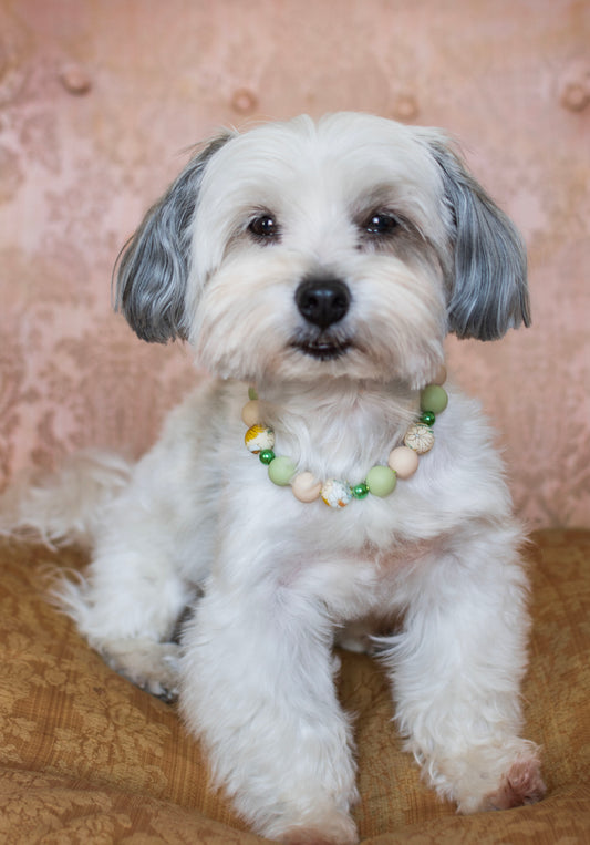Collar bolitas silicona verde