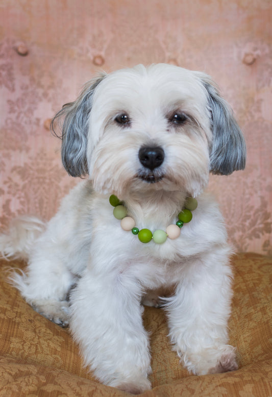 Collar bolitas silicona verde