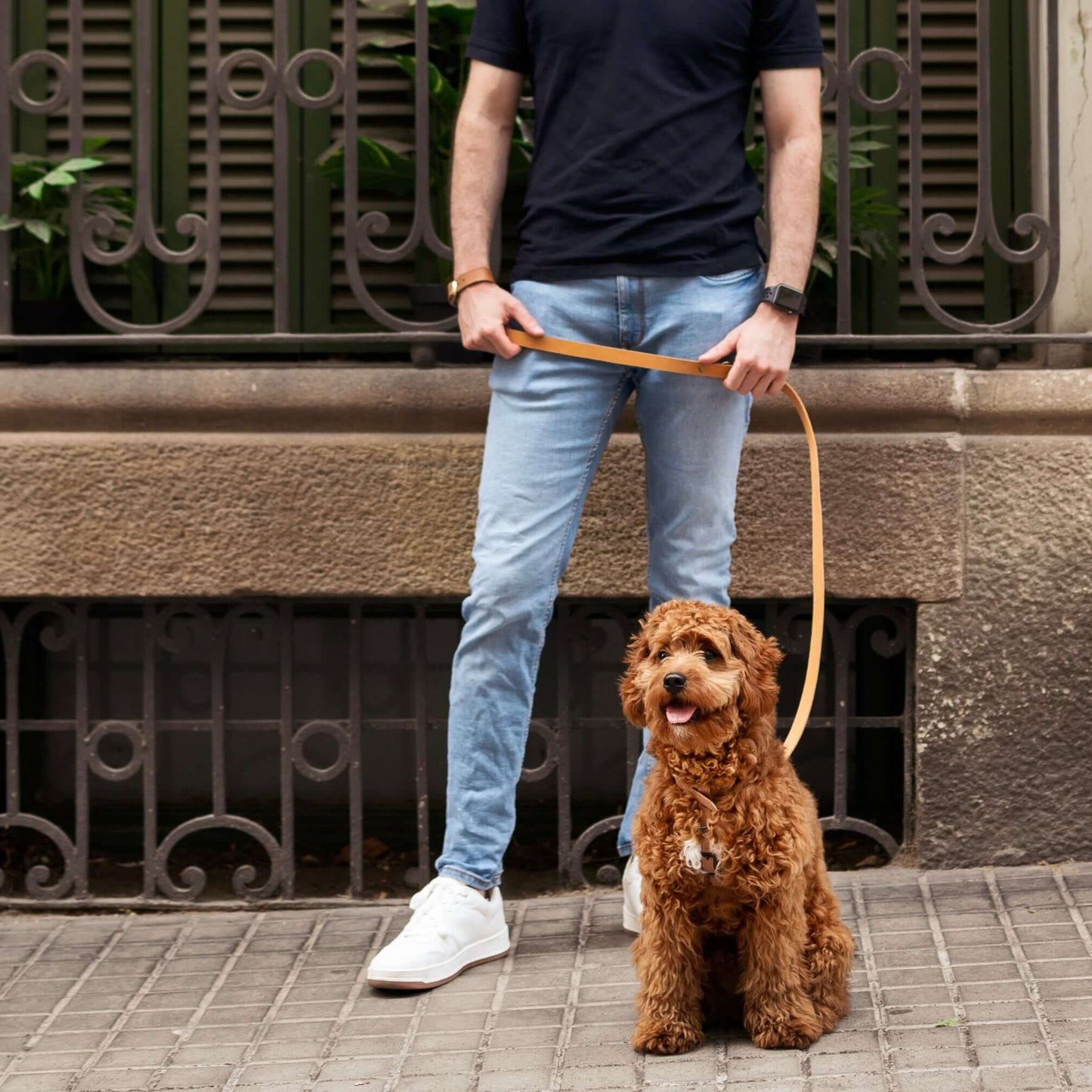 Nuestras pulseras y brazaletes, son un accesorio para salir de paseo con tu perro y una joya para lucir cada día. Piel de curtición veganaTira de piel color London con detalles en dos colores, verde o rosa Largo 15-18cmAnilla para anclar correa