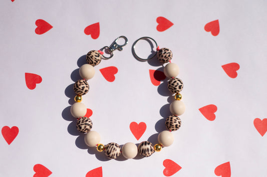 Collar bolitas silicona animal print