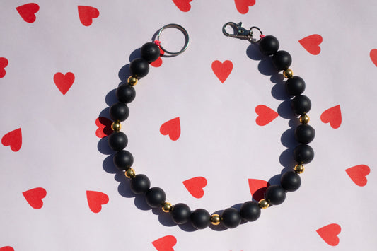 Collar bolitas silicona negro
